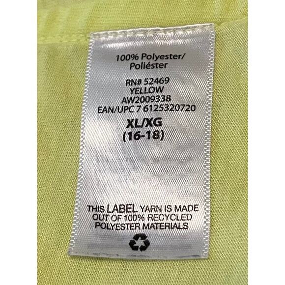 ATHLETIC WORKS ACTIVEWEAR SLEEVELESS TANK TOP, WOMENS, XL-(16-18)-YELLOW, HI-LOW - Picture 11 of 12